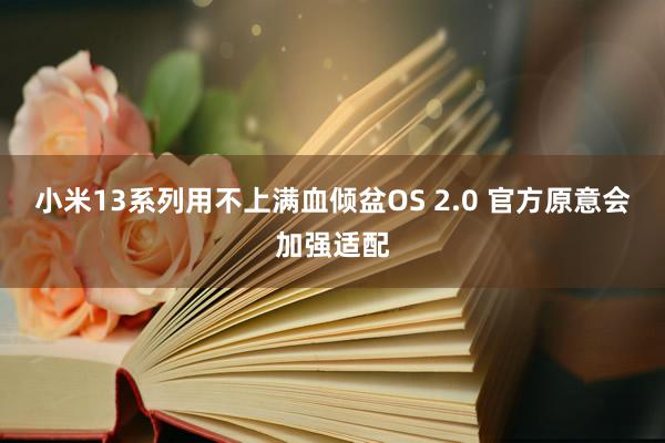 小米13系列用不上满血倾盆OS 2.0 官方原意会加强适配