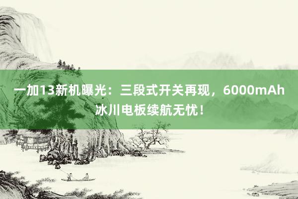 一加13新机曝光：三段式开关再现，6000mAh冰川电板续航无忧！