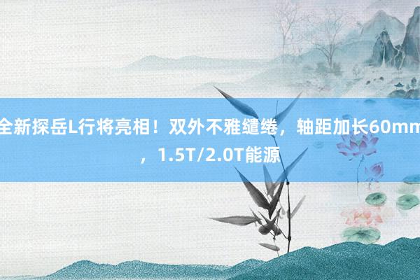 全新探岳L行将亮相！双外不雅缱绻，轴距加长60mm，1.5T/2.0T能源