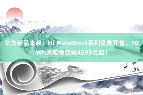 华为新品来袭：Hi MateBook系列负责开售，70Wh大电板仅需4599元起！