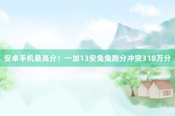 安卓手机最高分！一加13安兔兔跑分冲突318万分