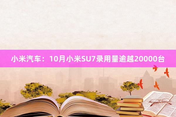 小米汽车：10月小米SU7录用量逾越20000台