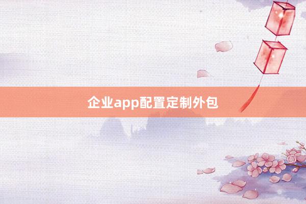 企业app配置定制外包