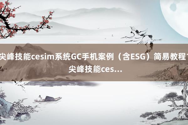 尖峰技能cesim系统GC手机案例（含ESG）简易教程1 尖峰技能ces...