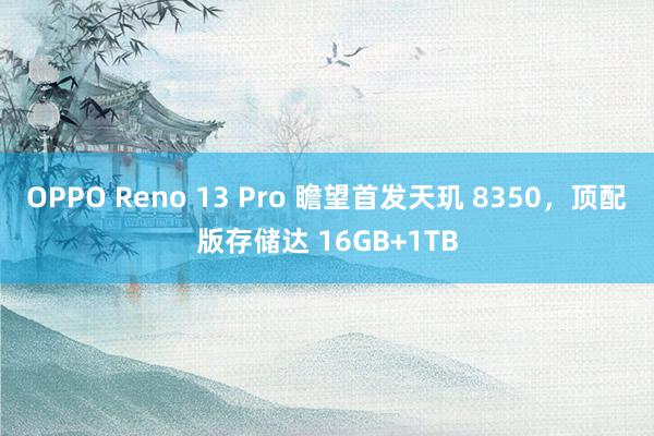 OPPO Reno 13 Pro 瞻望首发天玑 8350，顶配版存储达 16GB+1TB