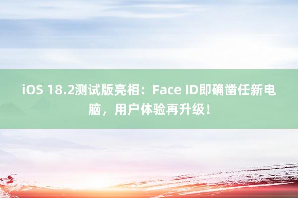 iOS 18.2测试版亮相：Face ID即确凿任新电脑，用户体验再升级！