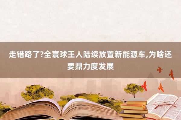 走错路了?全寰球王人陆续放置新能源车,为啥还要鼎力度发展