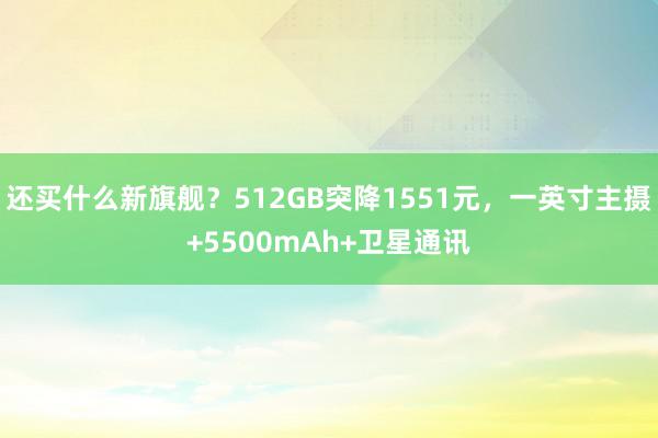 还买什么新旗舰？512GB突降1551元，一英寸主摄+5500mAh+卫星通讯