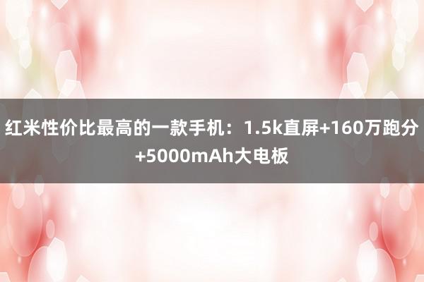 红米性价比最高的一款手机：1.5k直屏+160万跑分+5000mAh大电板