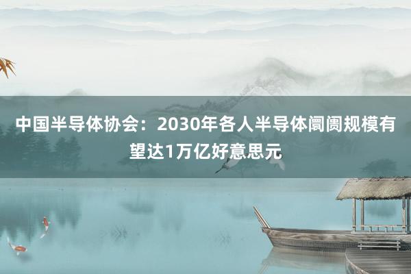 中国半导体协会：2030年各人半导体阛阓规模有望达1万亿好意思元