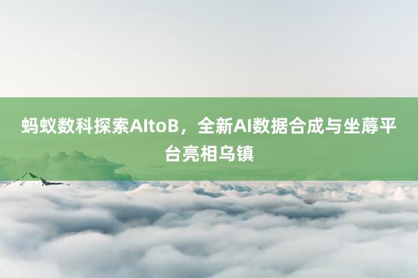 蚂蚁数科探索AItoB，全新AI数据合成与坐蓐平台亮相乌镇