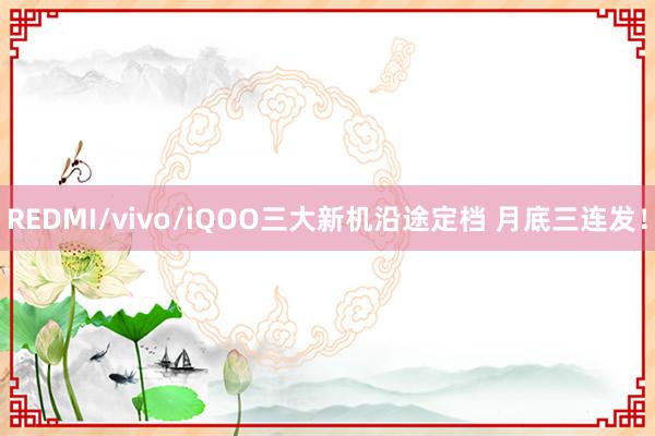 REDMI/vivo/iQOO三大新机沿途定档 月底三连发！