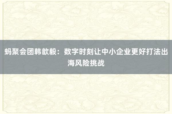 蚂聚会团韩歆毅：数字时刻让中小企业更好打法出海风险挑战