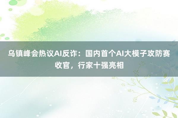 乌镇峰会热议AI反诈：国内首个AI大模子攻防赛收官，行家十强亮相