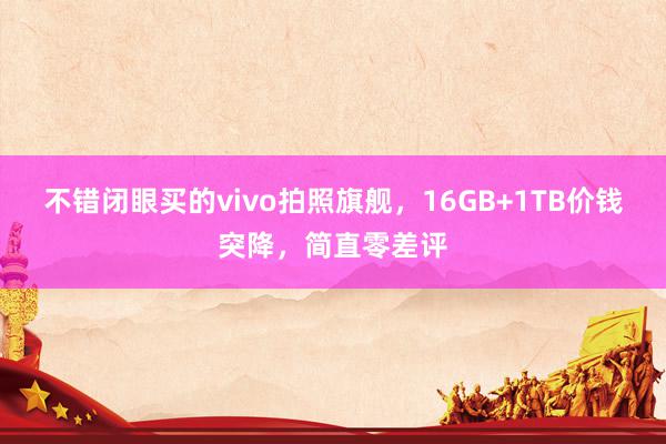 不错闭眼买的vivo拍照旗舰，16GB+1TB价钱突降，简直零差评