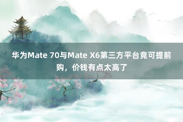 华为Mate 70与Mate X6第三方平台竟可提前购，价钱有点太高了