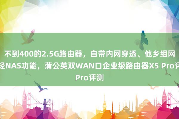 不到400的2.5G路由器，自带内网穿透、他乡组网、轻NAS功能，蒲公英双WAN口企业级路由器X5 Pro评测