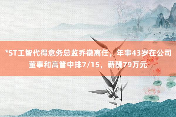 *ST工智代得意务总监乔徽离任，年事43岁在公司董事和高管中排7/15，薪酬79万元