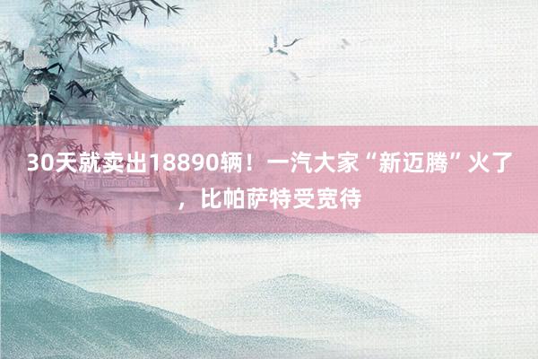 30天就卖出18890辆！一汽大家“新迈腾”火了，比帕萨特受宽待