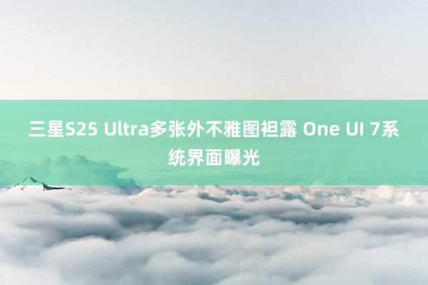 三星S25 Ultra多张外不雅图袒露 One UI 7系统界面曝光