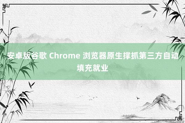 安卓版谷歌 Chrome 浏览器原生撑抓第三方自动填充就业