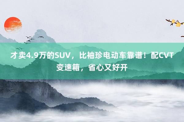 才卖4.9万的SUV，比袖珍电动车靠谱！配CVT变速箱，省心又好开