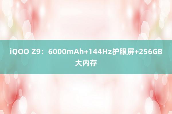 iQOO Z9：6000mAh+144Hz护眼屏+256GB大内存