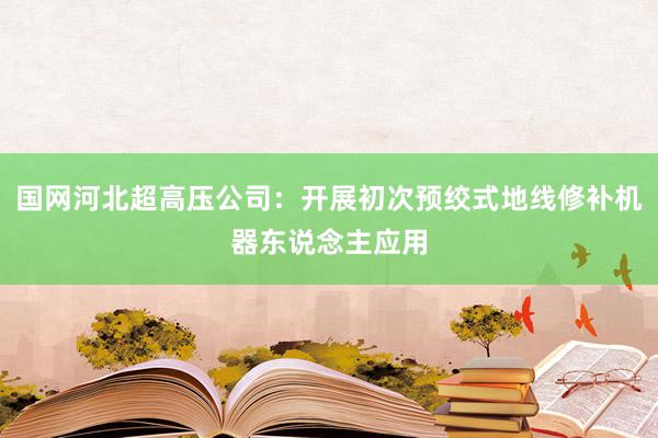 国网河北超高压公司：开展初次预绞式地线修补机器东说念主应用