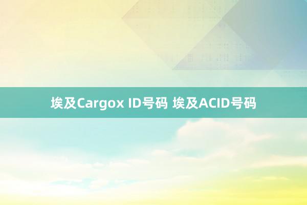 埃及Cargox ID号码 埃及ACID号码