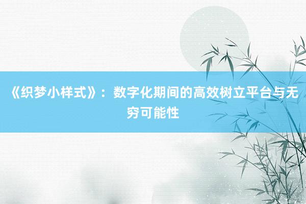 《织梦小样式》：数字化期间的高效树立平台与无穷可能性