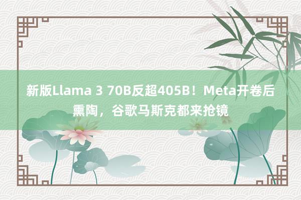 新版Llama 3 70B反超405B！Meta开卷后熏陶，谷歌马斯克都来抢镜