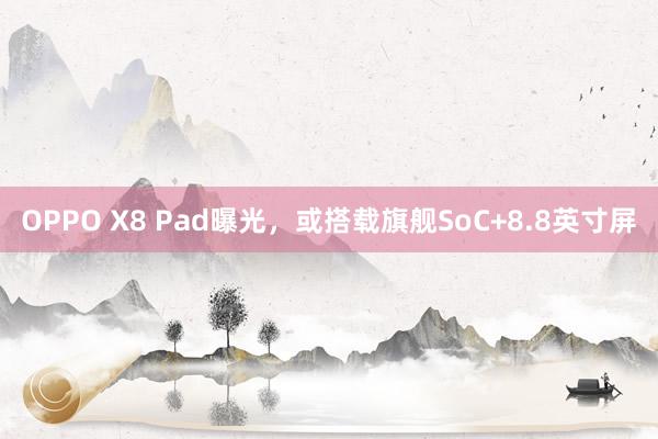 OPPO X8 Pad曝光，或搭载旗舰SoC+8.8英寸屏