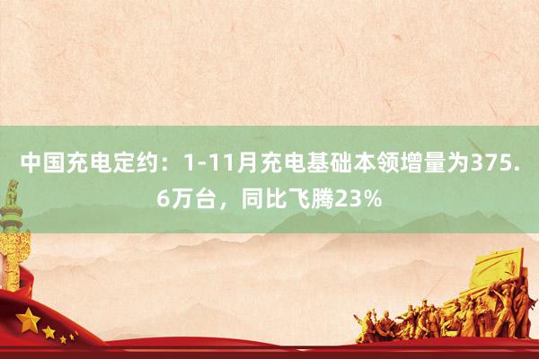 中国充电定约：1-11月充电基础本领增量为375.6万台，同比飞腾23%