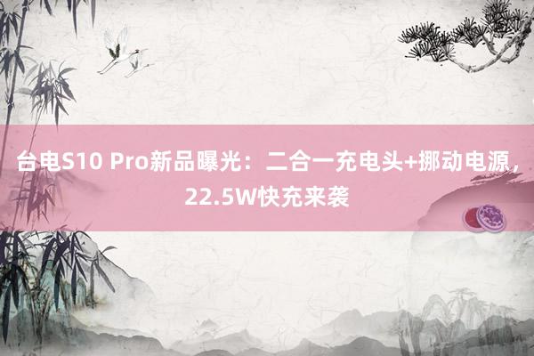 台电S10 Pro新品曝光：二合一充电头+挪动电源，22.5W快充来袭