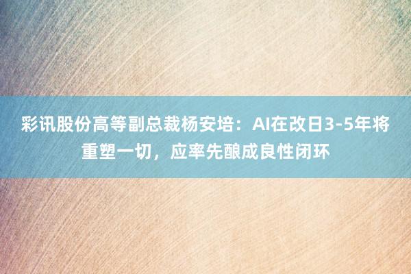 彩讯股份高等副总裁杨安培：AI在改日3-5年将重塑一切，应率先酿成良性闭环