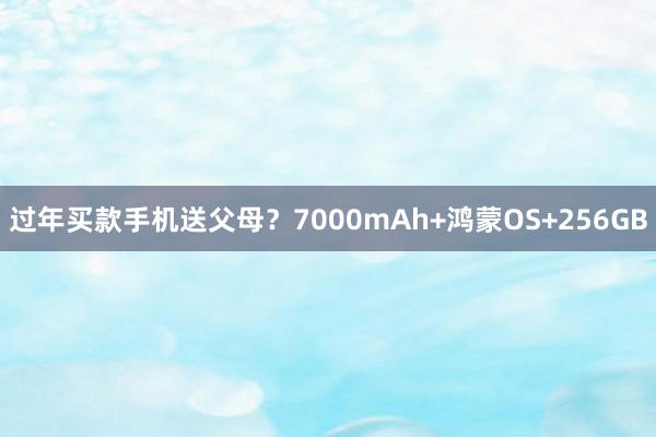 过年买款手机送父母？7000mAh+鸿蒙OS+256GB