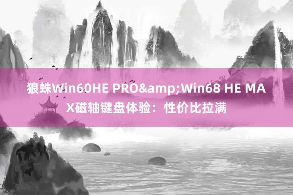 狼蛛Win60HE PRO&Win68 HE MAX磁轴键盘体验：性价比拉满