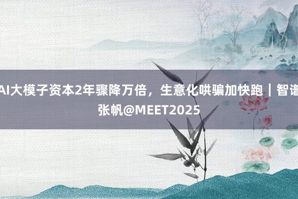 AI大模子资本2年骤降万倍，生意化哄骗加快跑｜智谱张帆@MEET2025