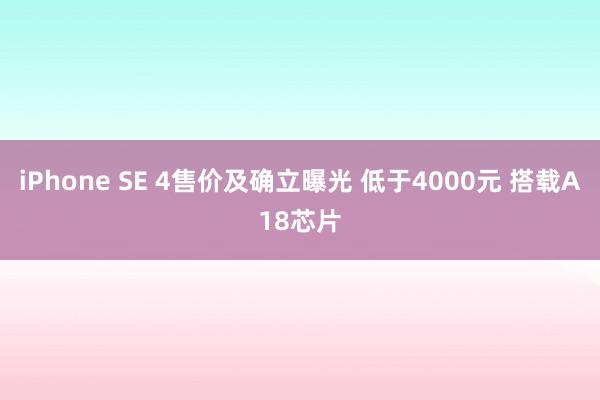 iPhone SE 4售价及确立曝光 低于4000元 搭载A18芯片