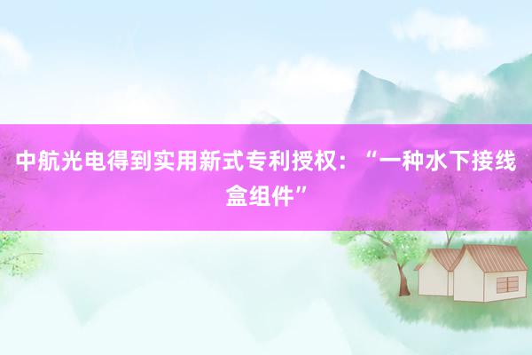 中航光电得到实用新式专利授权：“一种水下接线盒组件”