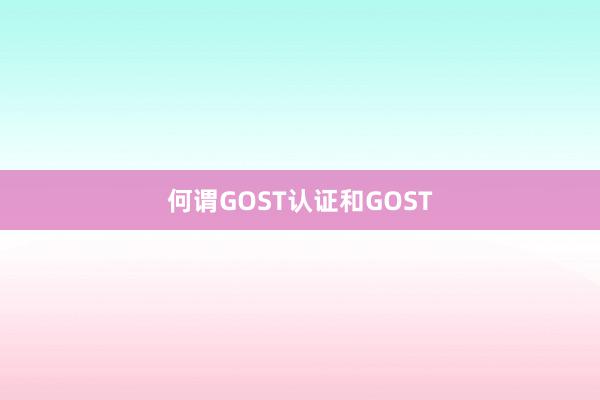 何谓GOST认证和GOST