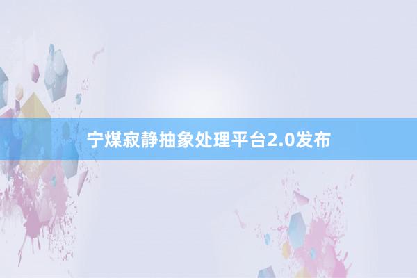 宁煤寂静抽象处理平台2.0发布