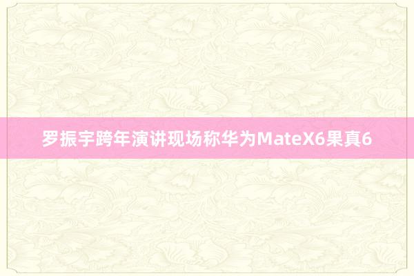 罗振宇跨年演讲现场称华为MateX6果真6