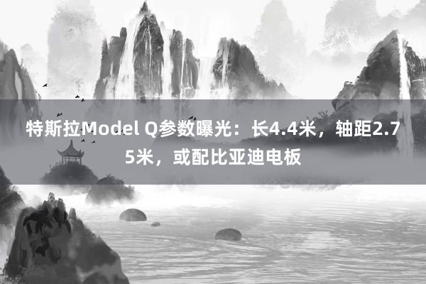 特斯拉Model Q参数曝光：长4.4米，轴距2.75米，或配比亚迪电板