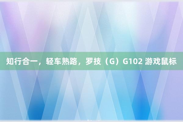 知行合一，轻车熟路，罗技（G）G102 游戏鼠标