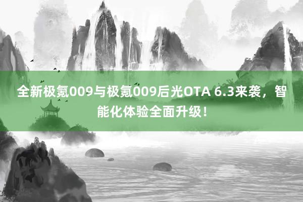 全新极氪009与极氪009后光OTA 6.3来袭，智能化体验全面升级！