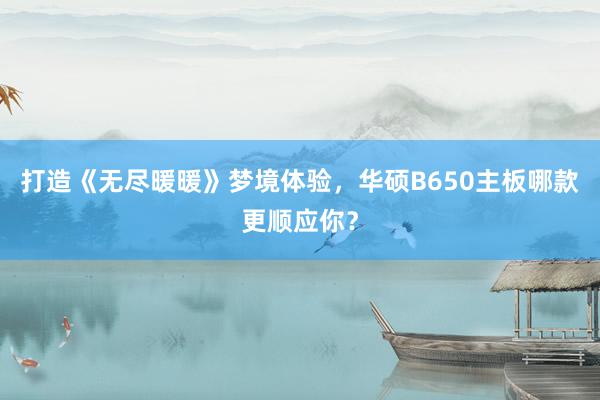 打造《无尽暖暖》梦境体验，华硕B650主板哪款更顺应你？