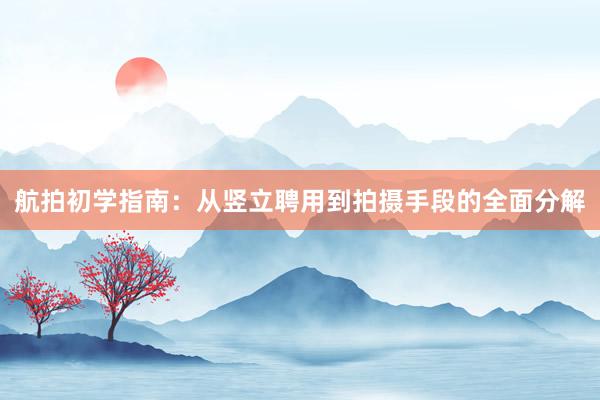 航拍初学指南：从竖立聘用到拍摄手段的全面分解