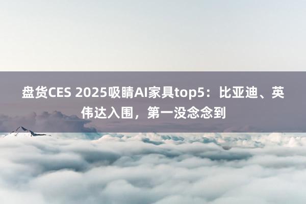 盘货CES 2025吸睛AI家具top5：比亚迪、英伟达入围，第一没念念到