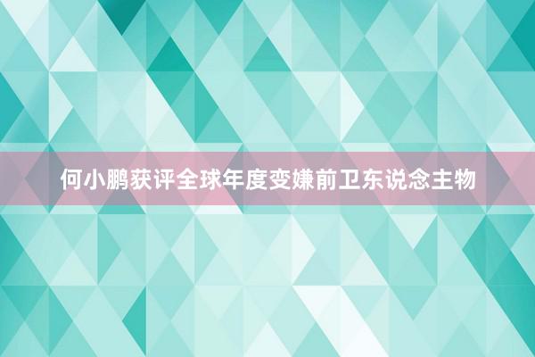 何小鹏获评全球年度变嫌前卫东说念主物